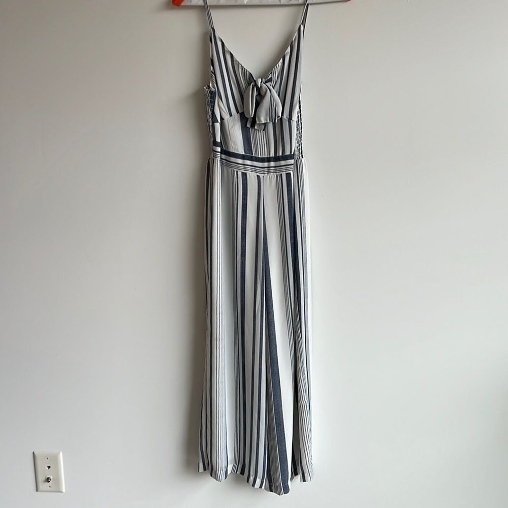 NWOT- navy striped jumpsuit